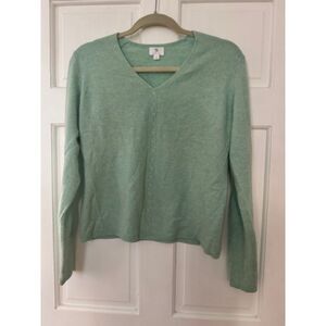 APT9 Cashmere V-neck sweater, size M, mint green.